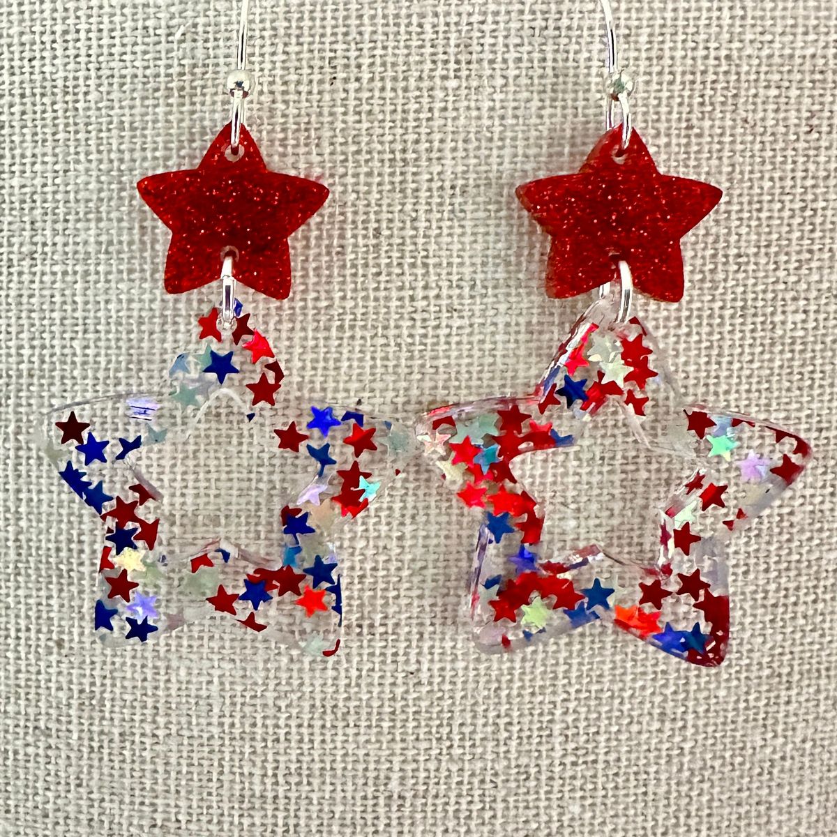 Patriotic Acrylic 4th of July Earrings view 2