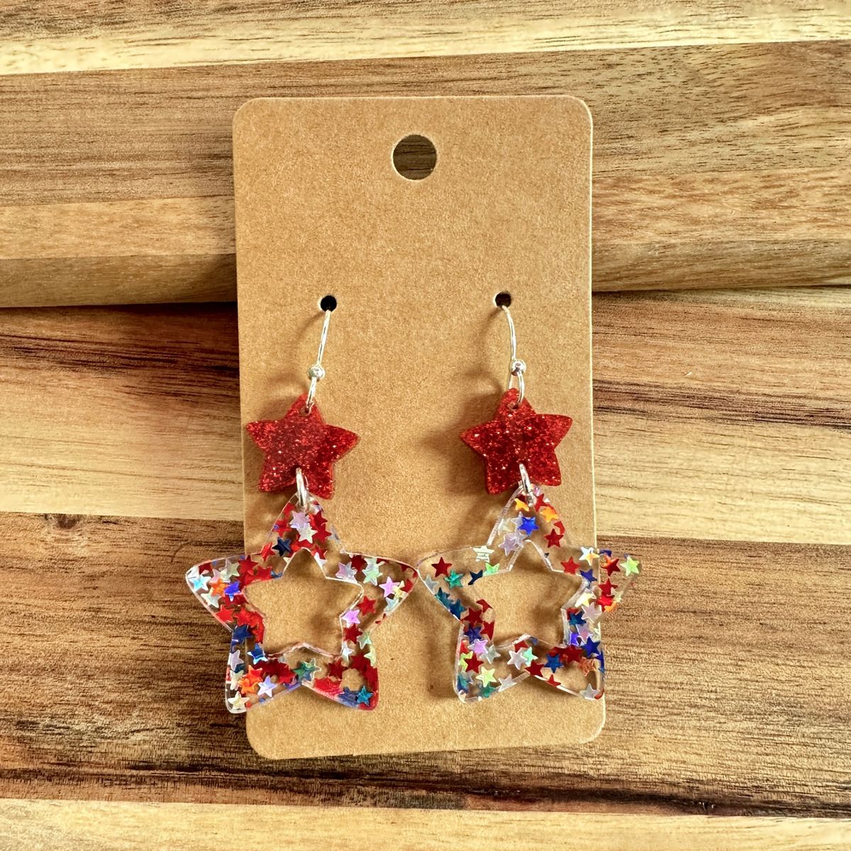 Patriotic Acrylic 4th of July Earrings view 3