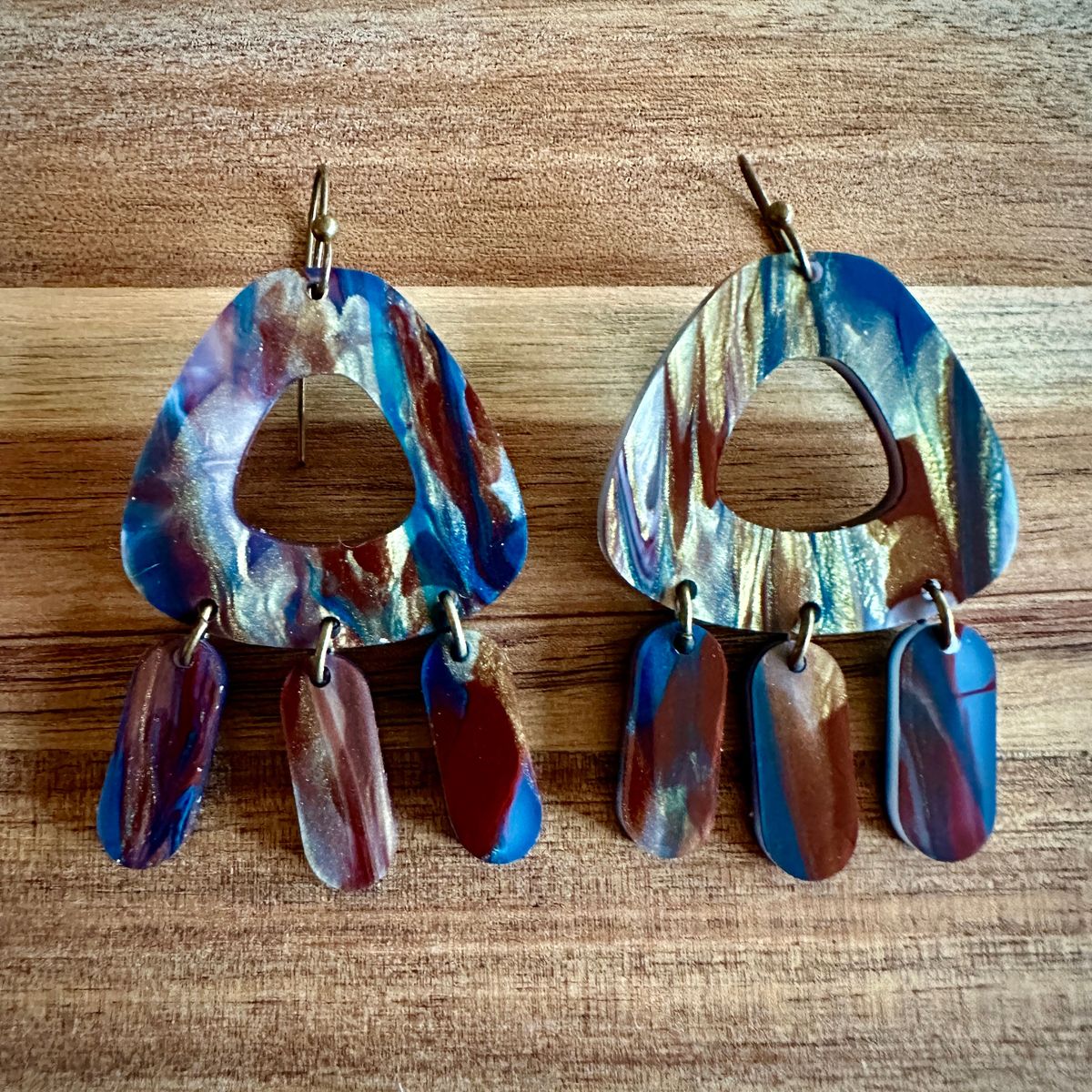 Marble Print Acrylic Earrings view 2