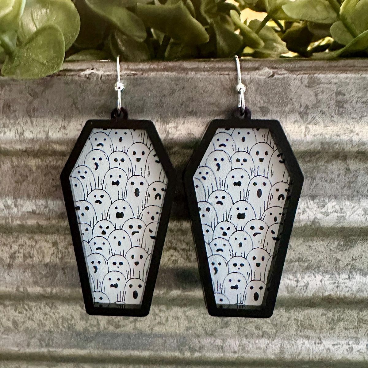 Casket Halloween Earrings