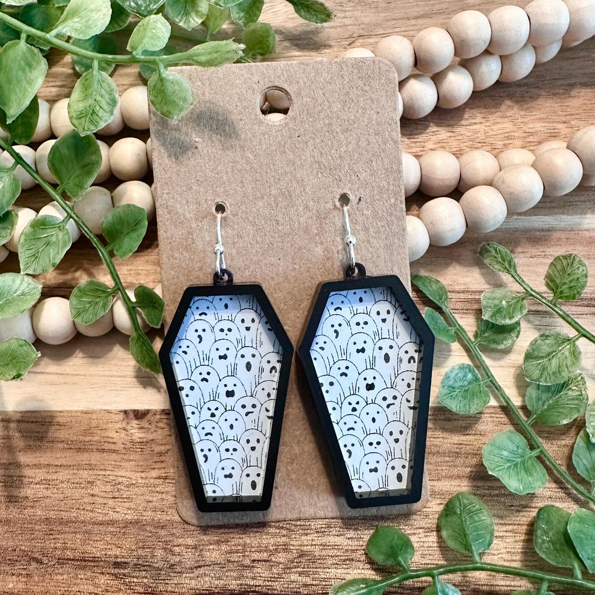 Casket Halloween Earrings view 2