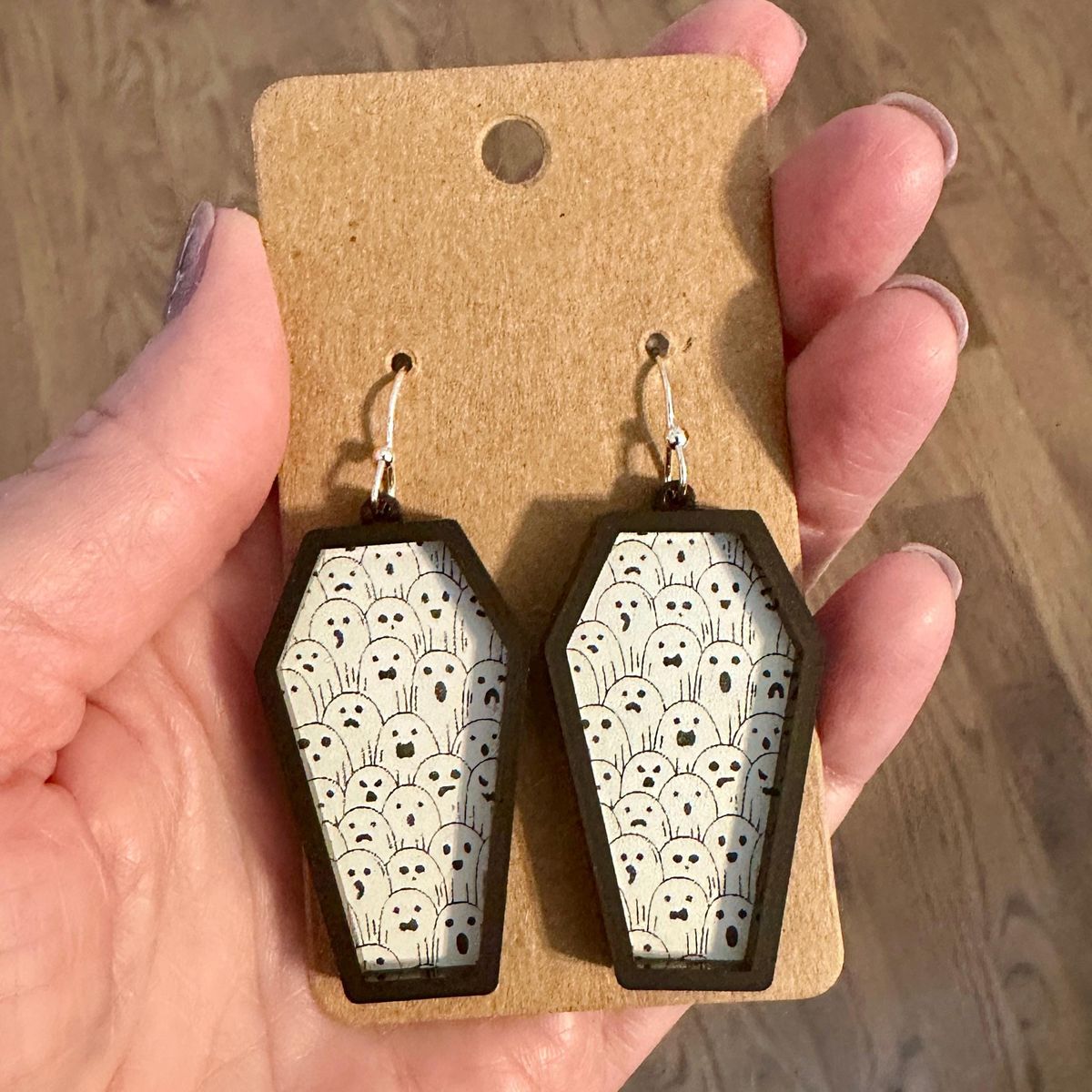 Casket Halloween Earrings view 3