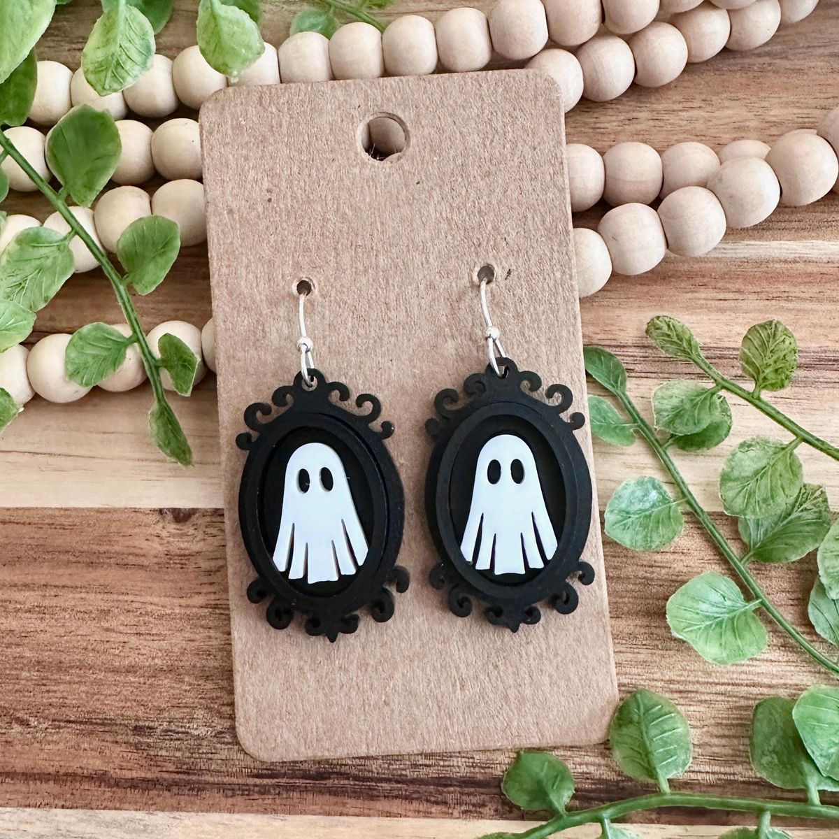 Ghost Halloween Earrings view 2
