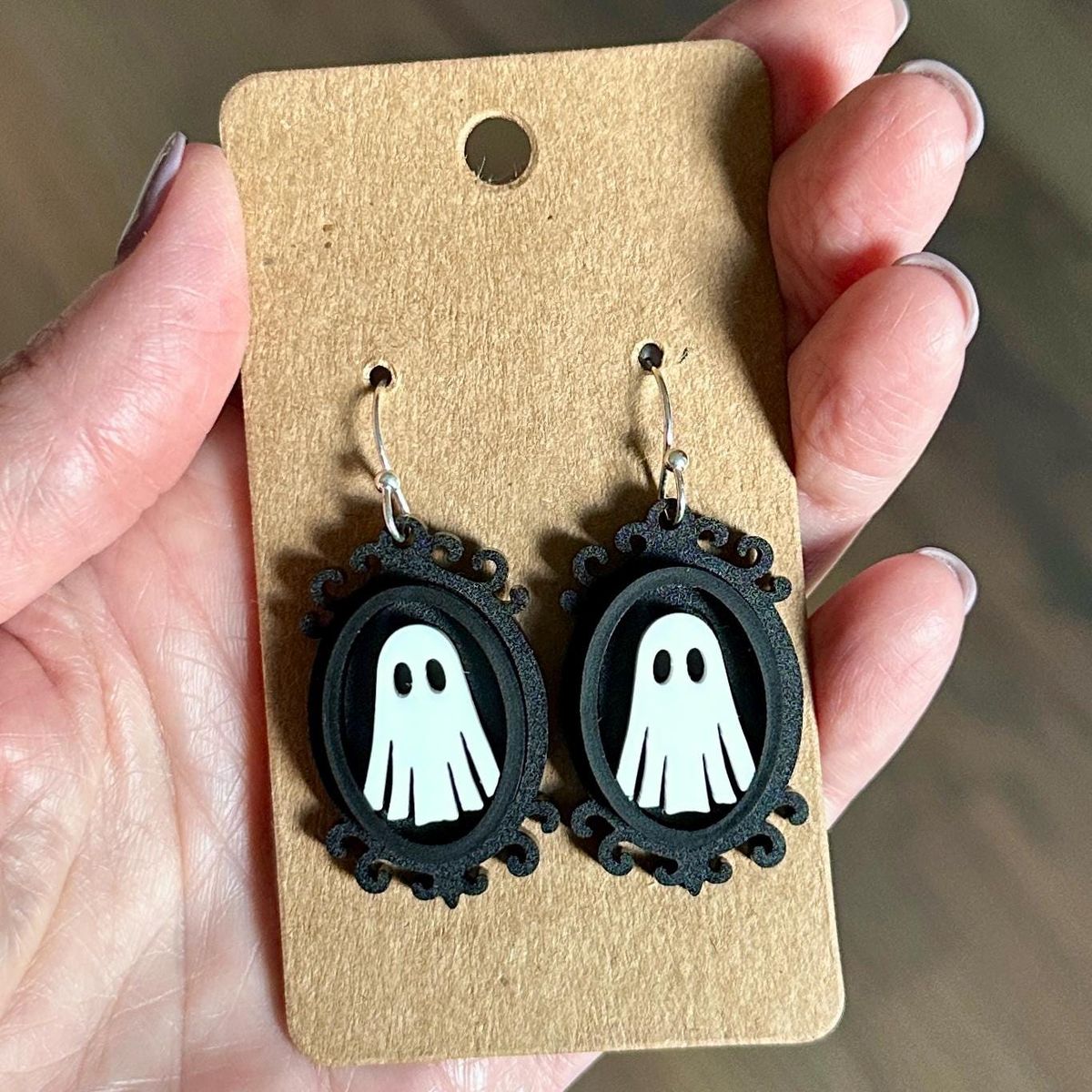 Ghost Halloween Earrings view 3