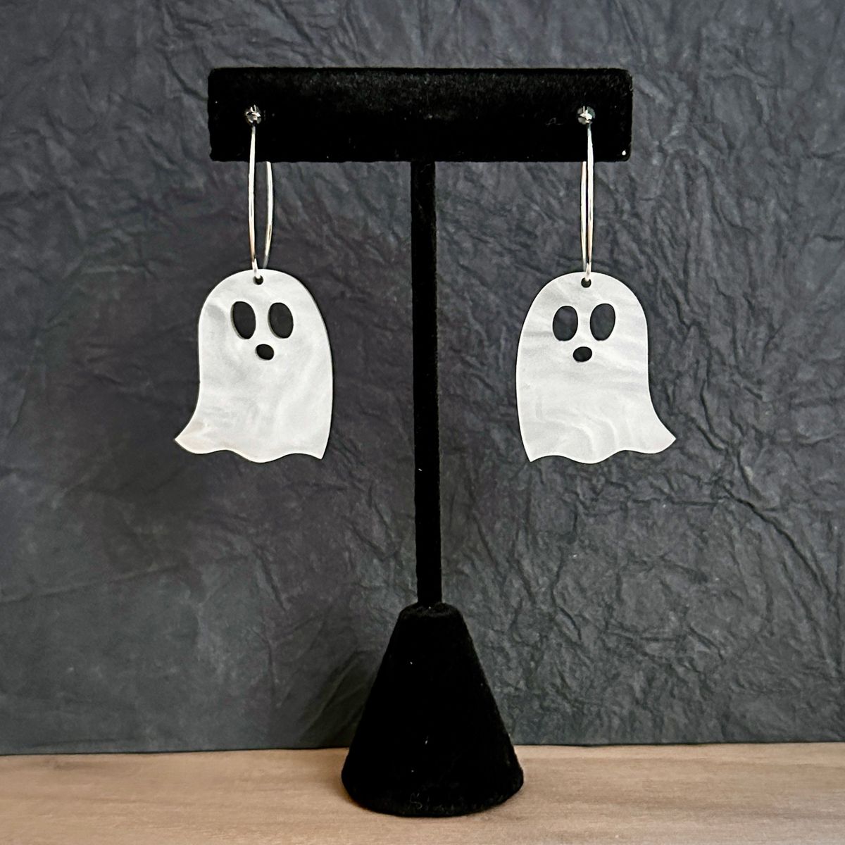 Halloween Ghost Acrylic Dangle Earrings view 2