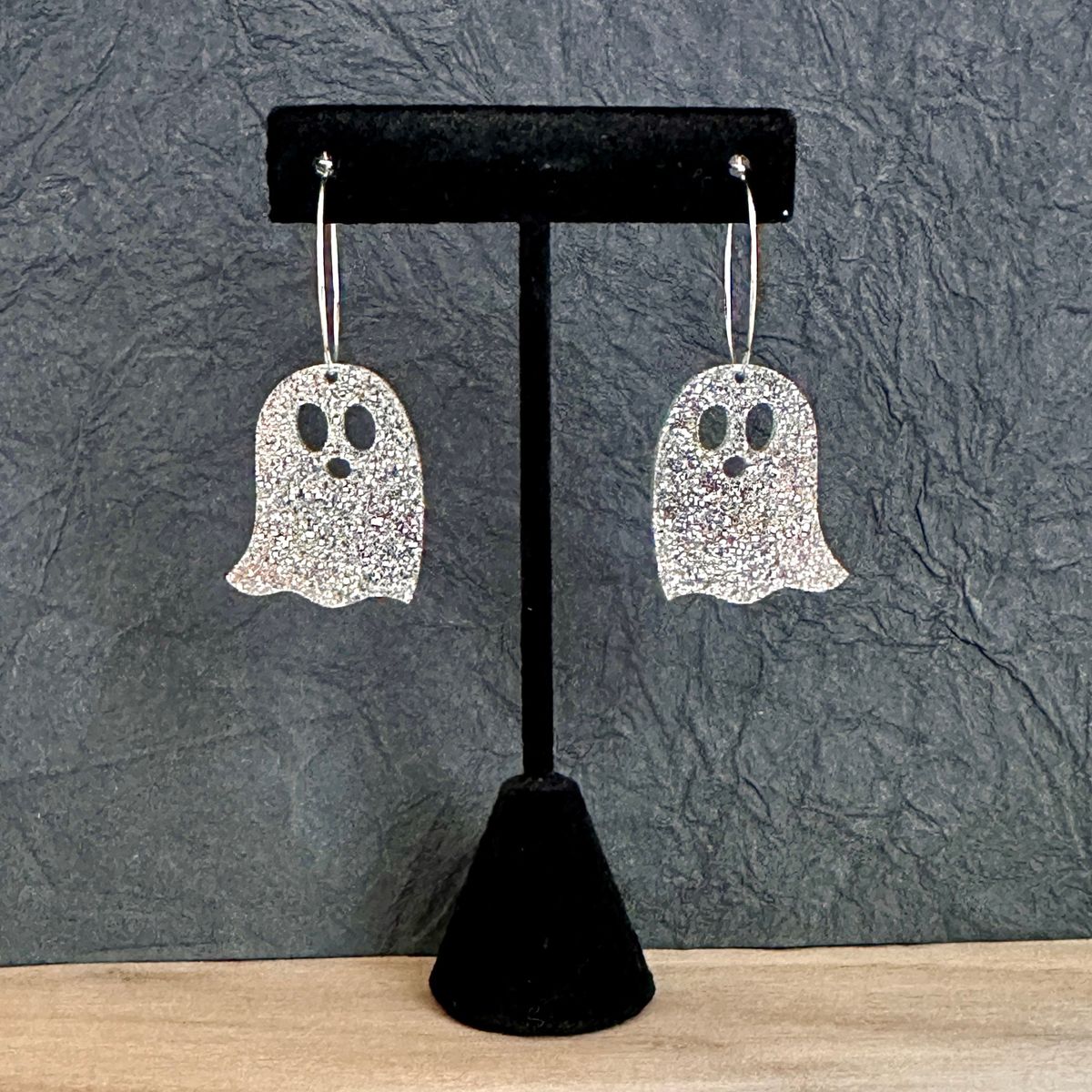 Halloween Ghost Acrylic Statement Earrings view 2