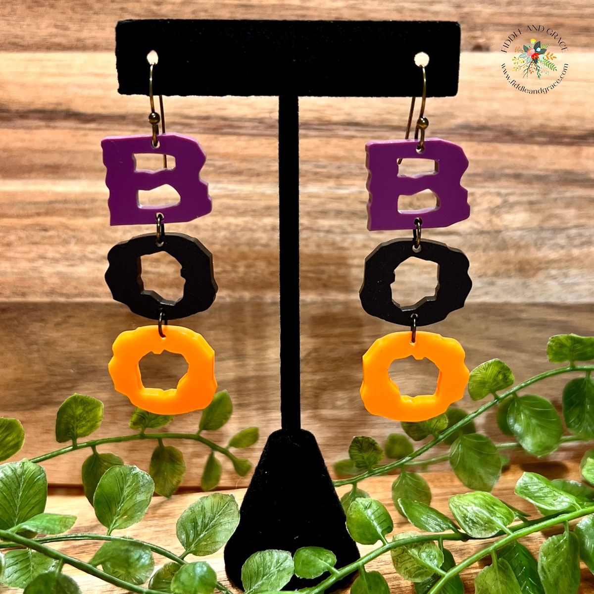 BOO Earrings Halloween Earrings view 2