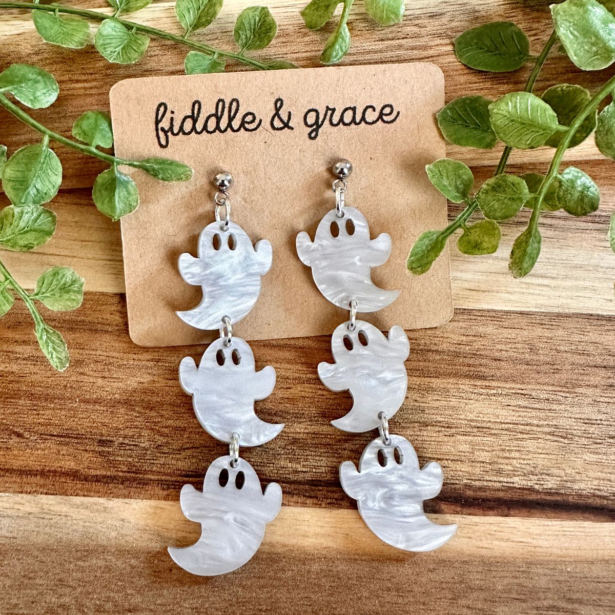 Ghost Dangle Halloween Earrings