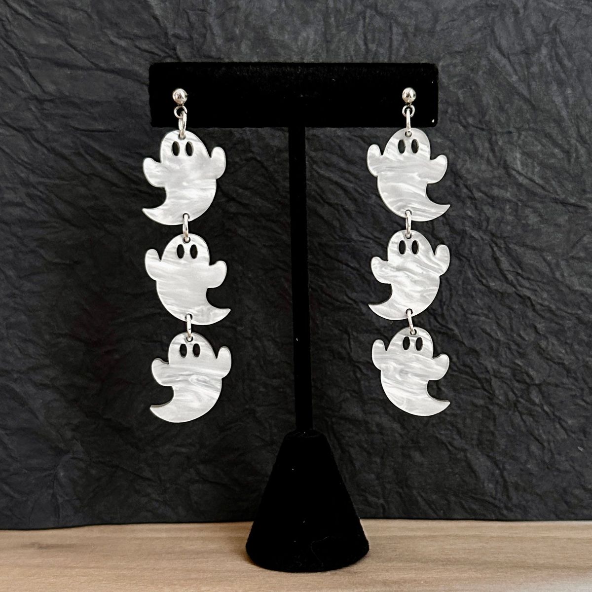 Ghost Dangle Halloween Earrings view 2
