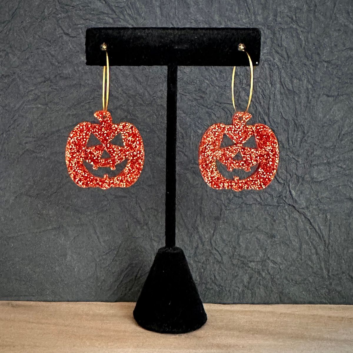 Cute Pumpkin Acrylic Halloween Earrings view 2