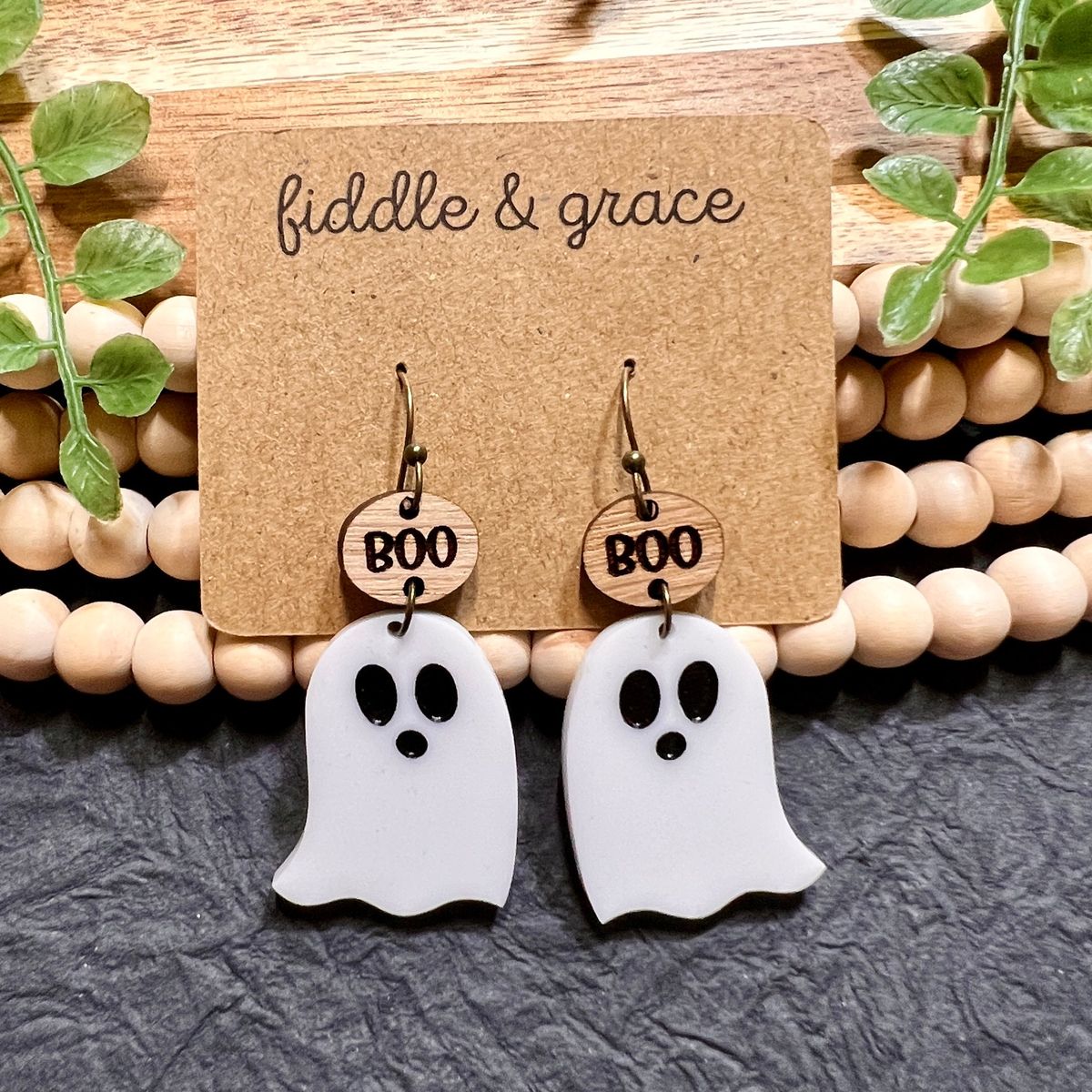 Boo Charm Ghost Halloween Earrings
