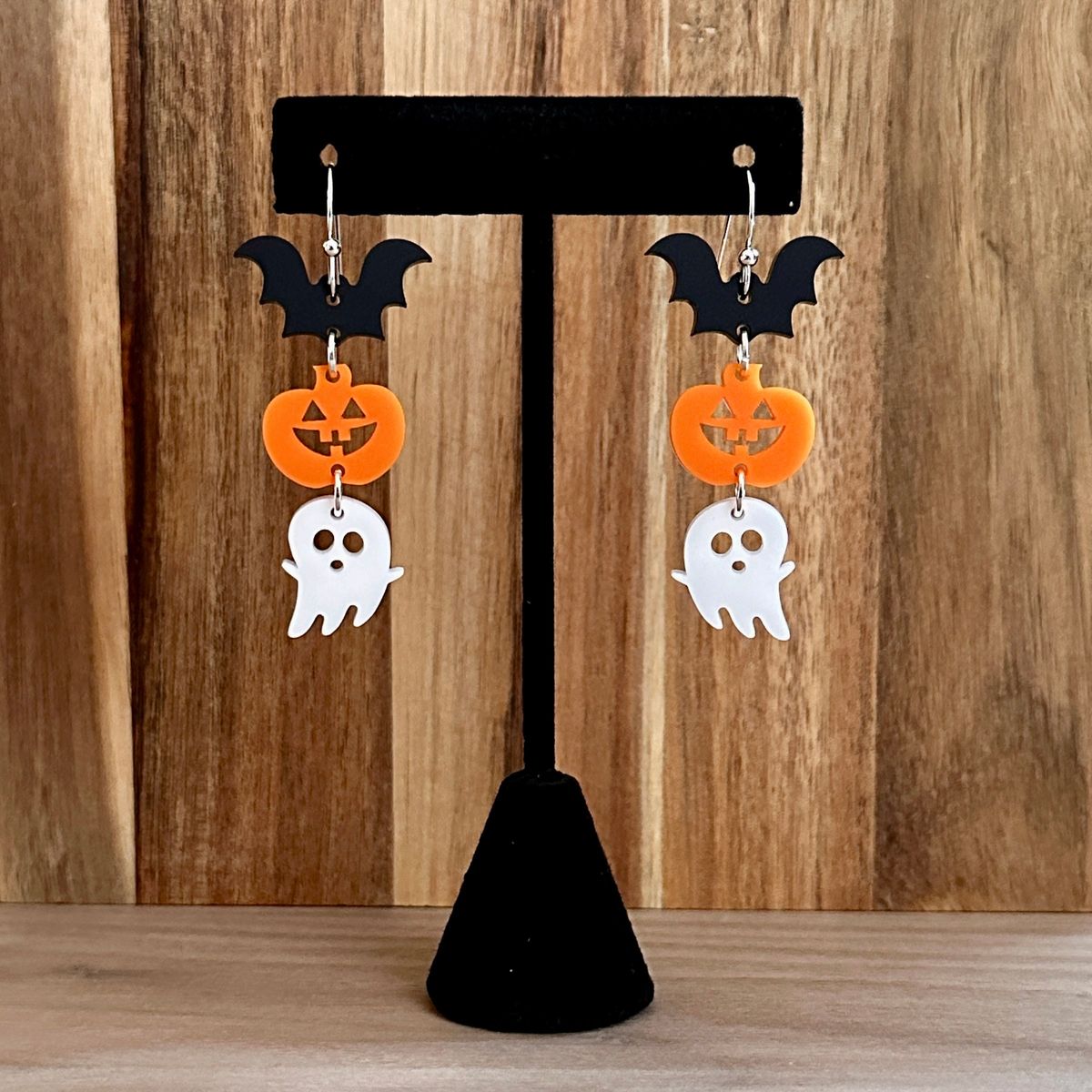 Bat Halloween Earrings view 2