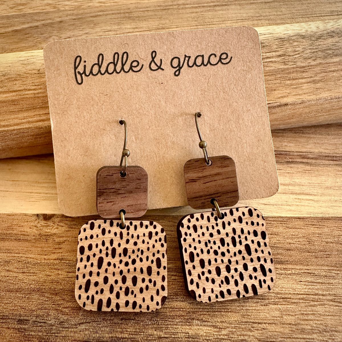 Wood Earrings Geometric Earrings