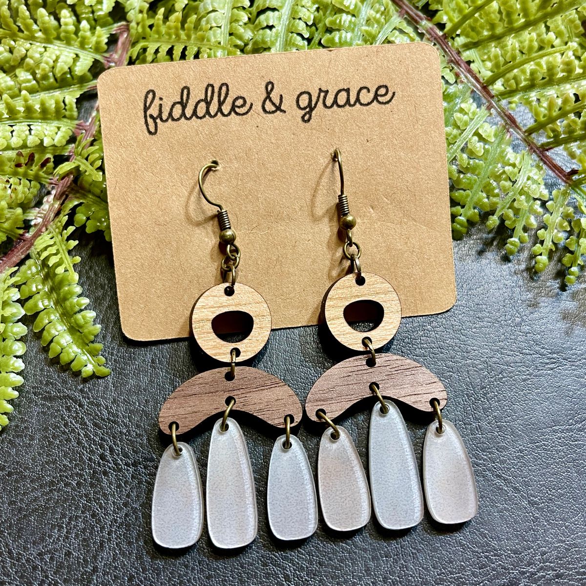 Geometric Earrings with Acrylic Dangle Earrings