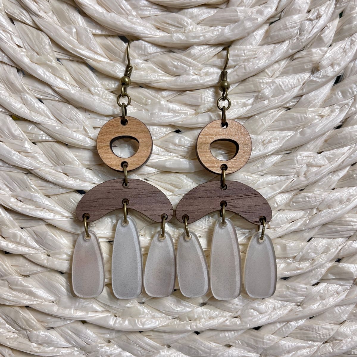 Geometric Earrings with Acrylic Dangle Earrings view 2