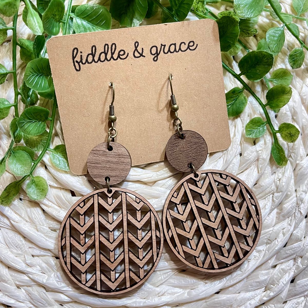 Woven Pattern Basket Weave Earrings