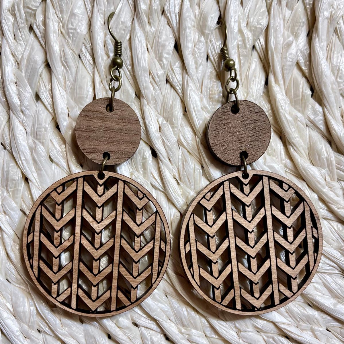 Woven Pattern Basket Weave Earrings view 2