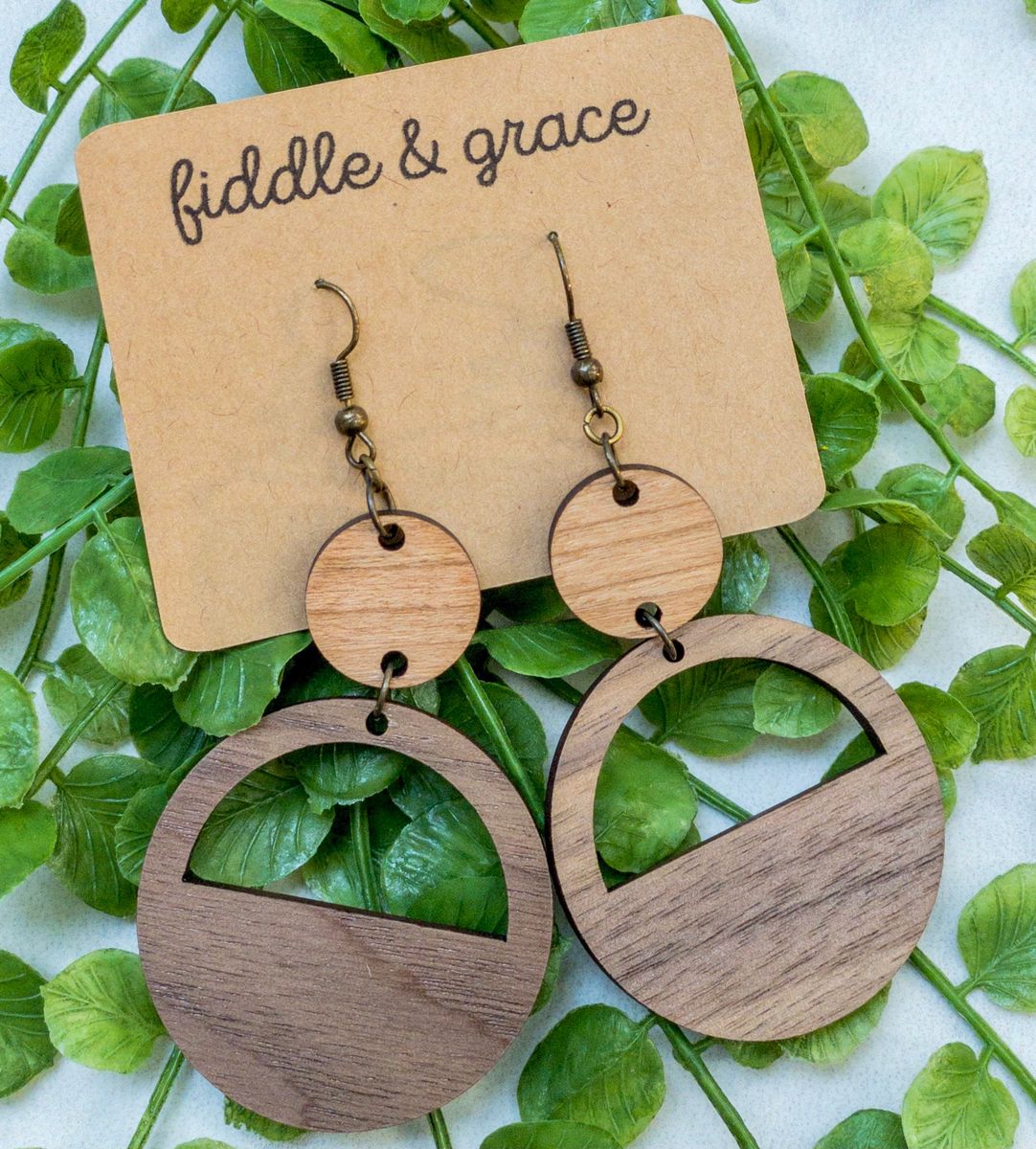 Hinge Wood Boho Dangle Earrings