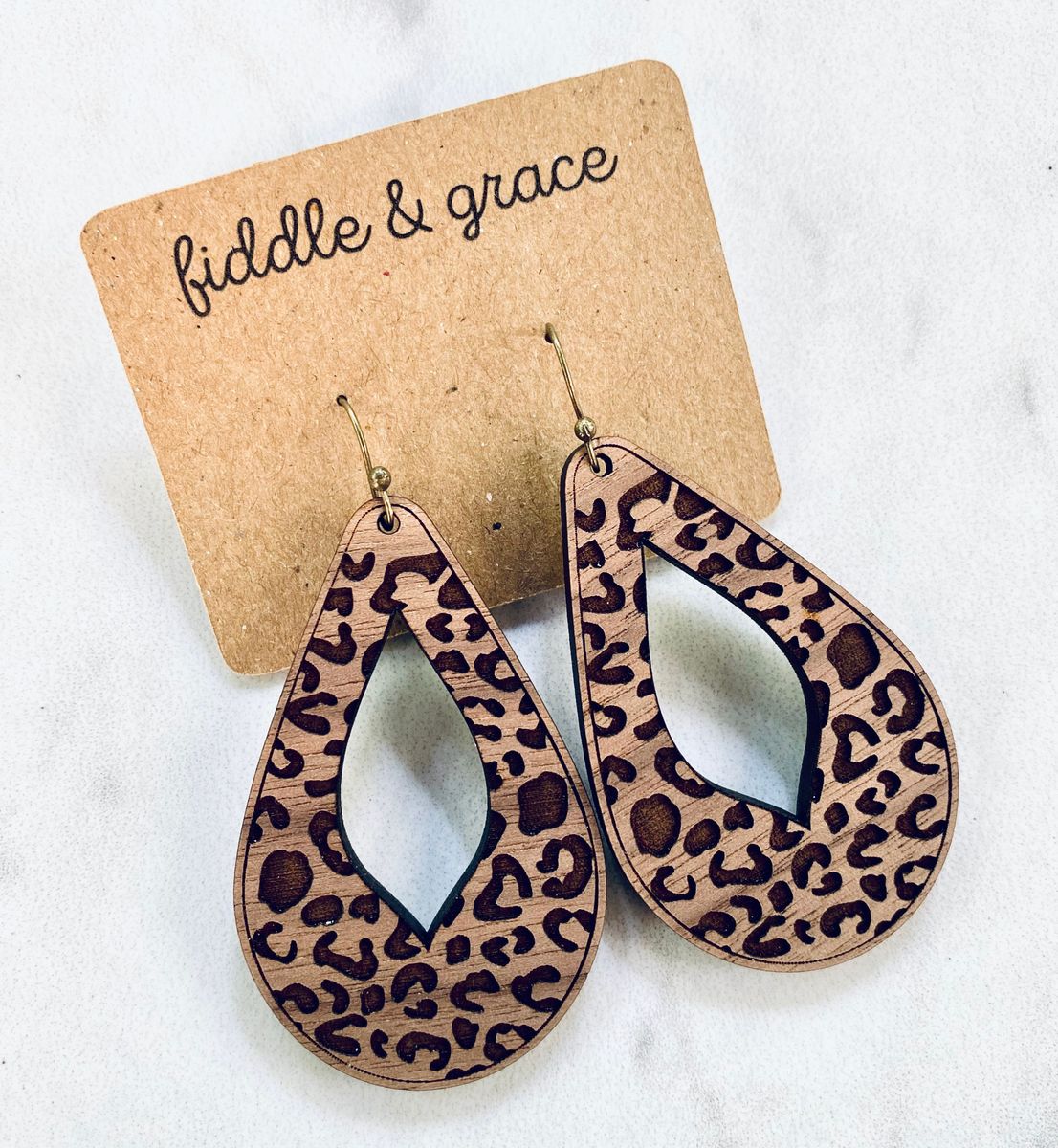 Leopard Print Teardrop Statement Earrings