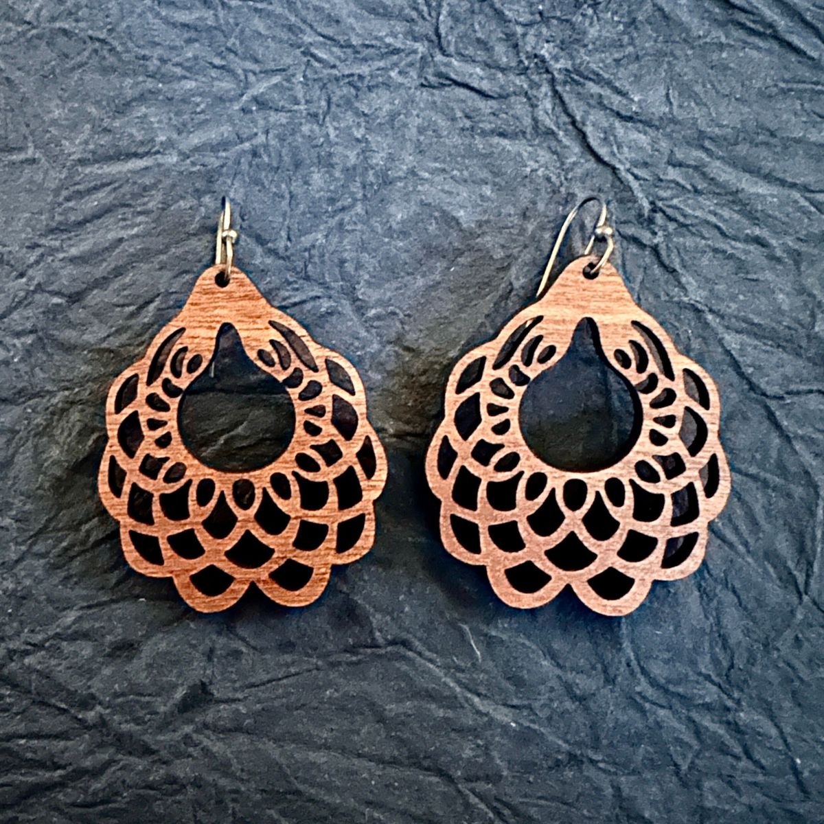 Teardrop Mandala Wood Jewelry view 2