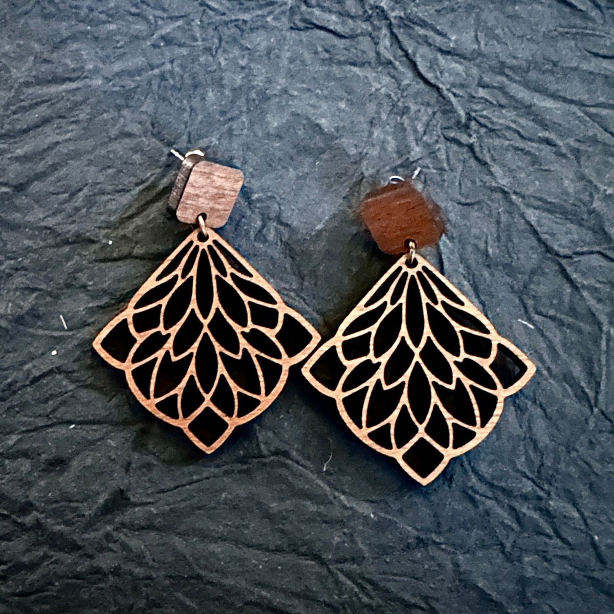 Stud Topped Mandala Earrings view 2