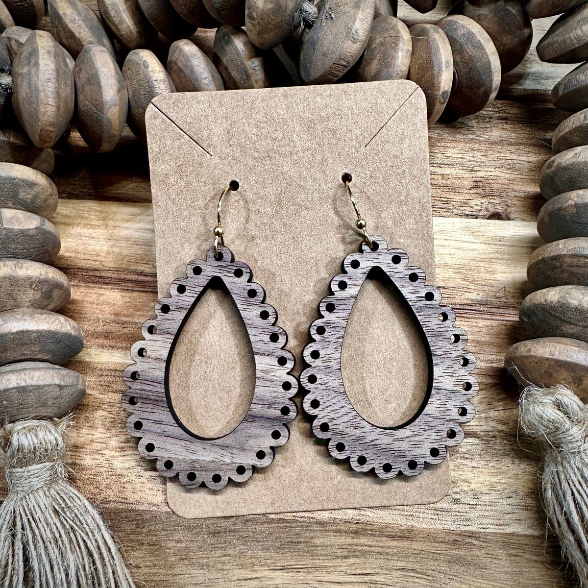 Lotus inspired earrings Wood Jewelry