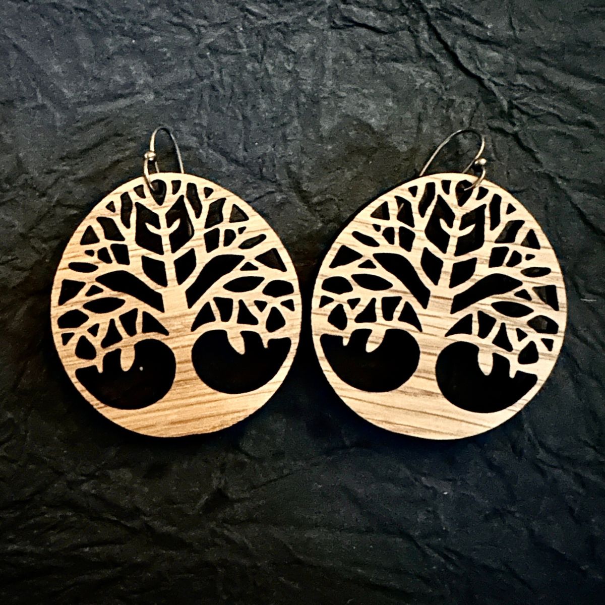 White Tree of Life Circular Earrings view 5
