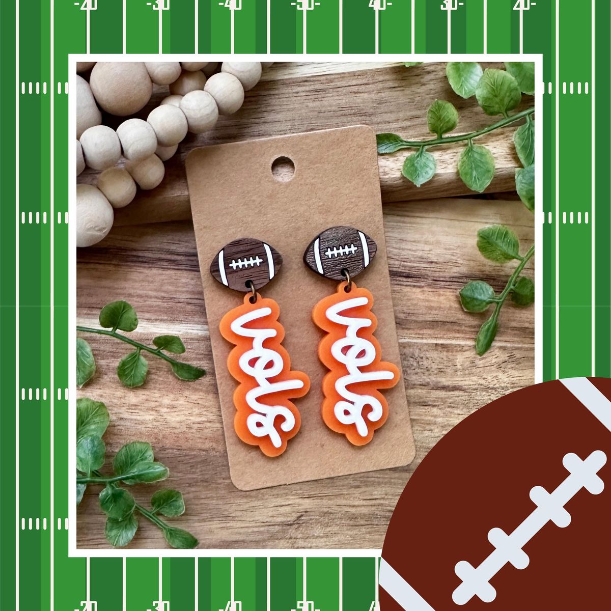 Tennessee Vols Orange Wavy Logo Earrings