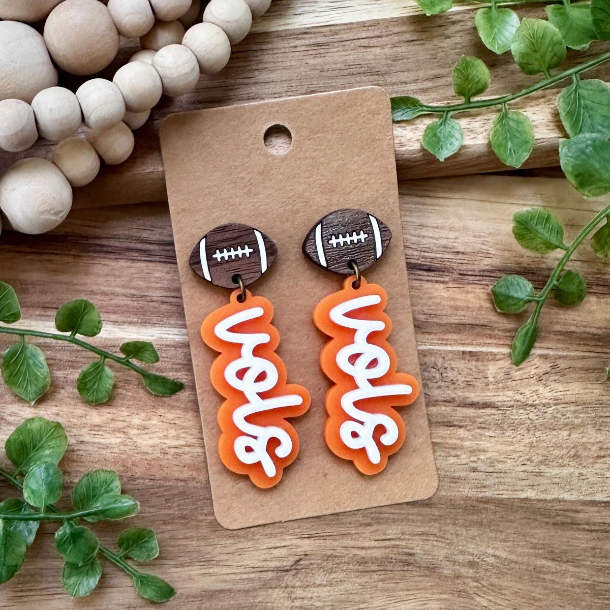Tennessee Vols Orange Wavy Logo Earrings view 2