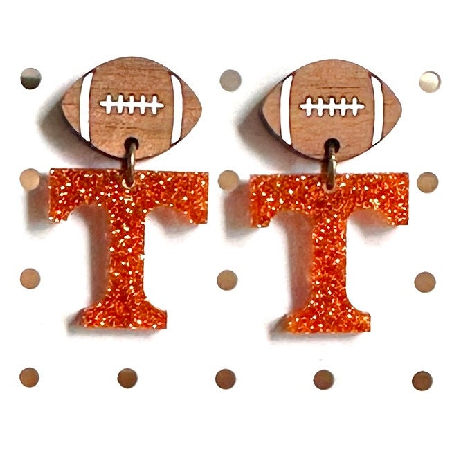 UT Volunteer Game Day Glitter Acrylic Earrings view 2