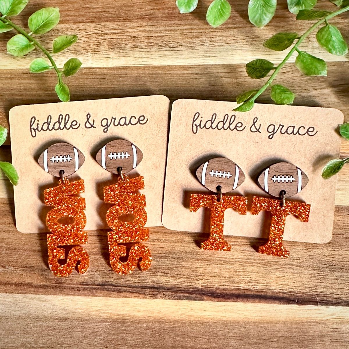 UT Volunteer Game Day Glitter Acrylic Earrings view 3