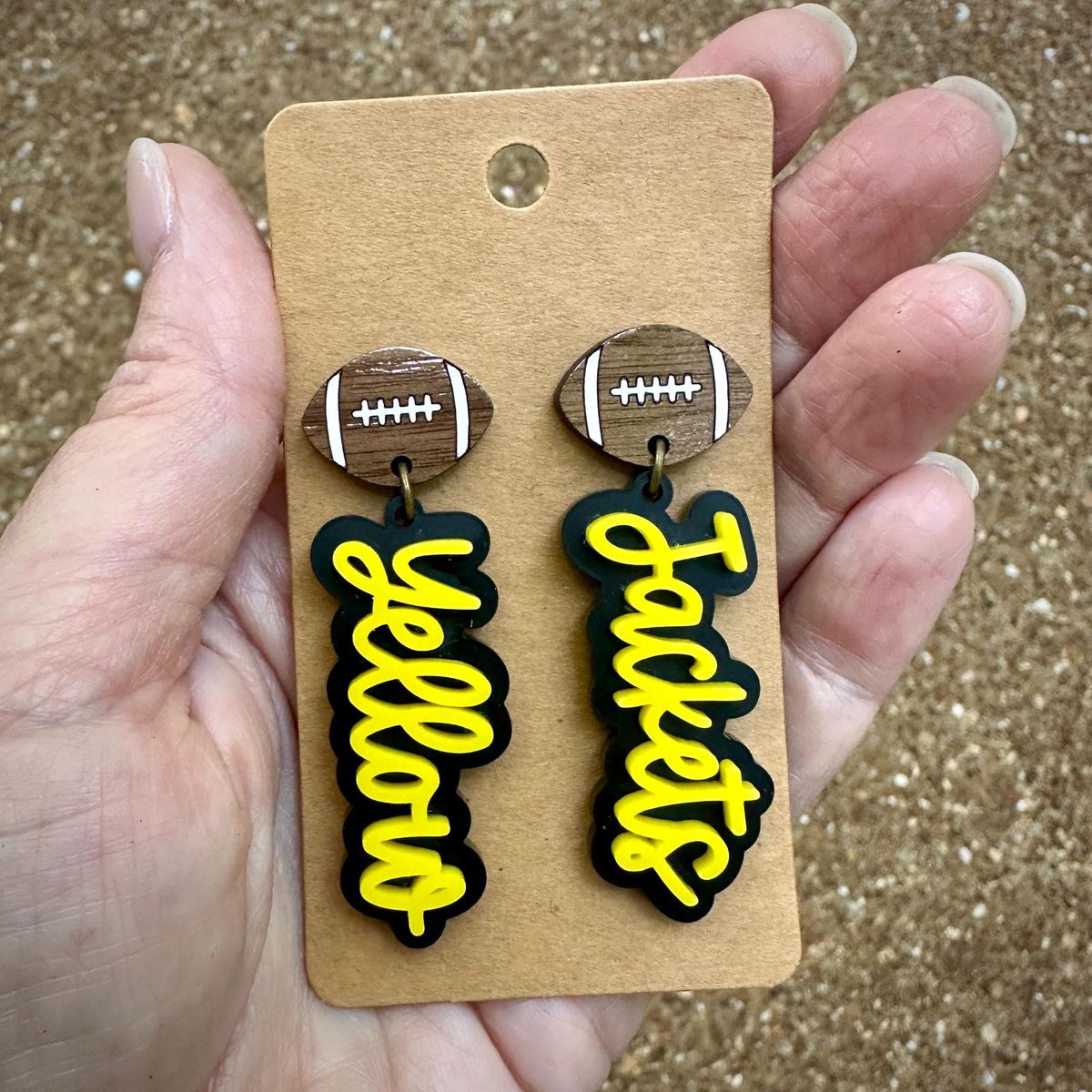 Yellow Jacket Game Day Earrings view 3