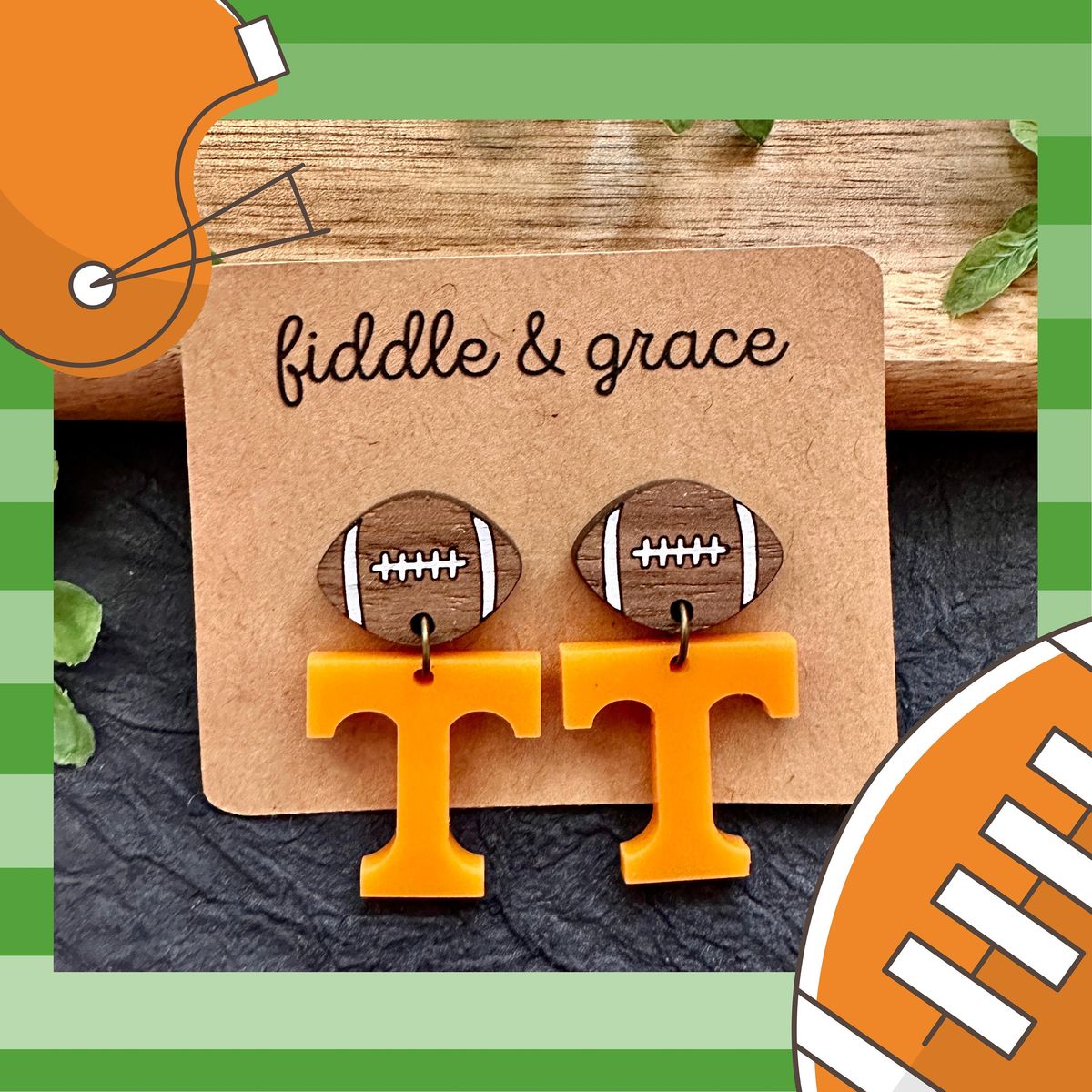Tennessee Volunteers Orange T Logo Earrings