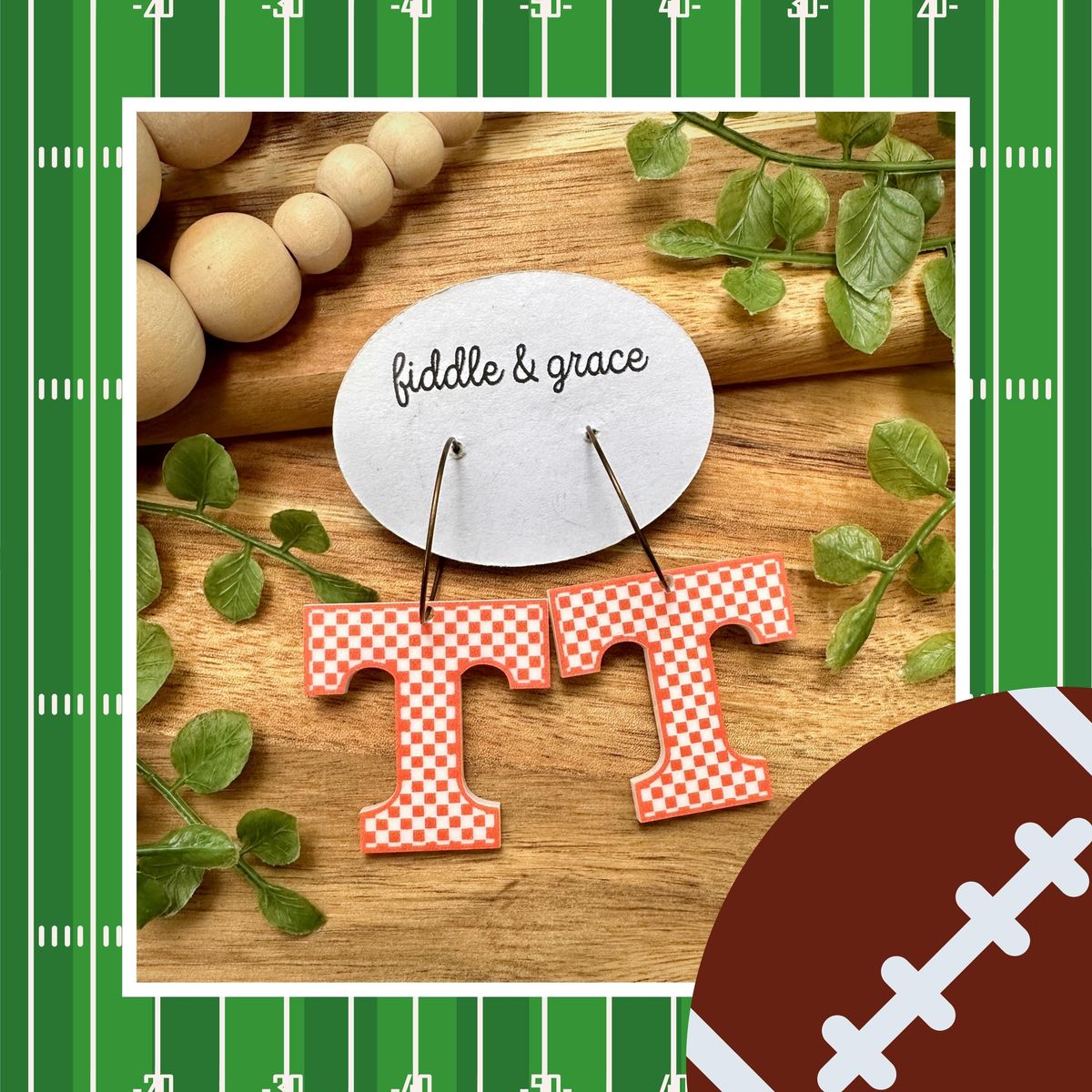 Pink Checkered Game Day Earrings