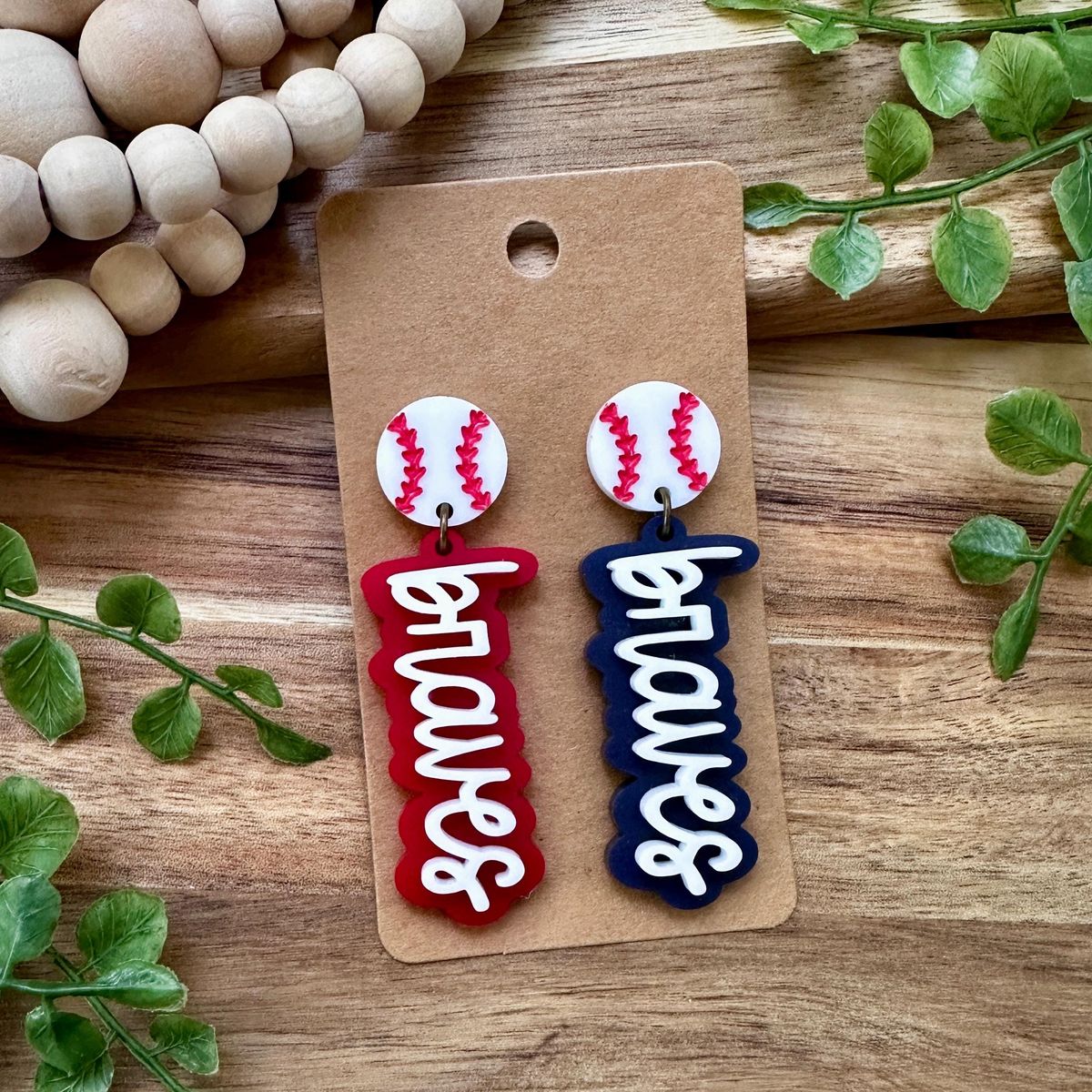 Custom Team Baseball Earrings view 3