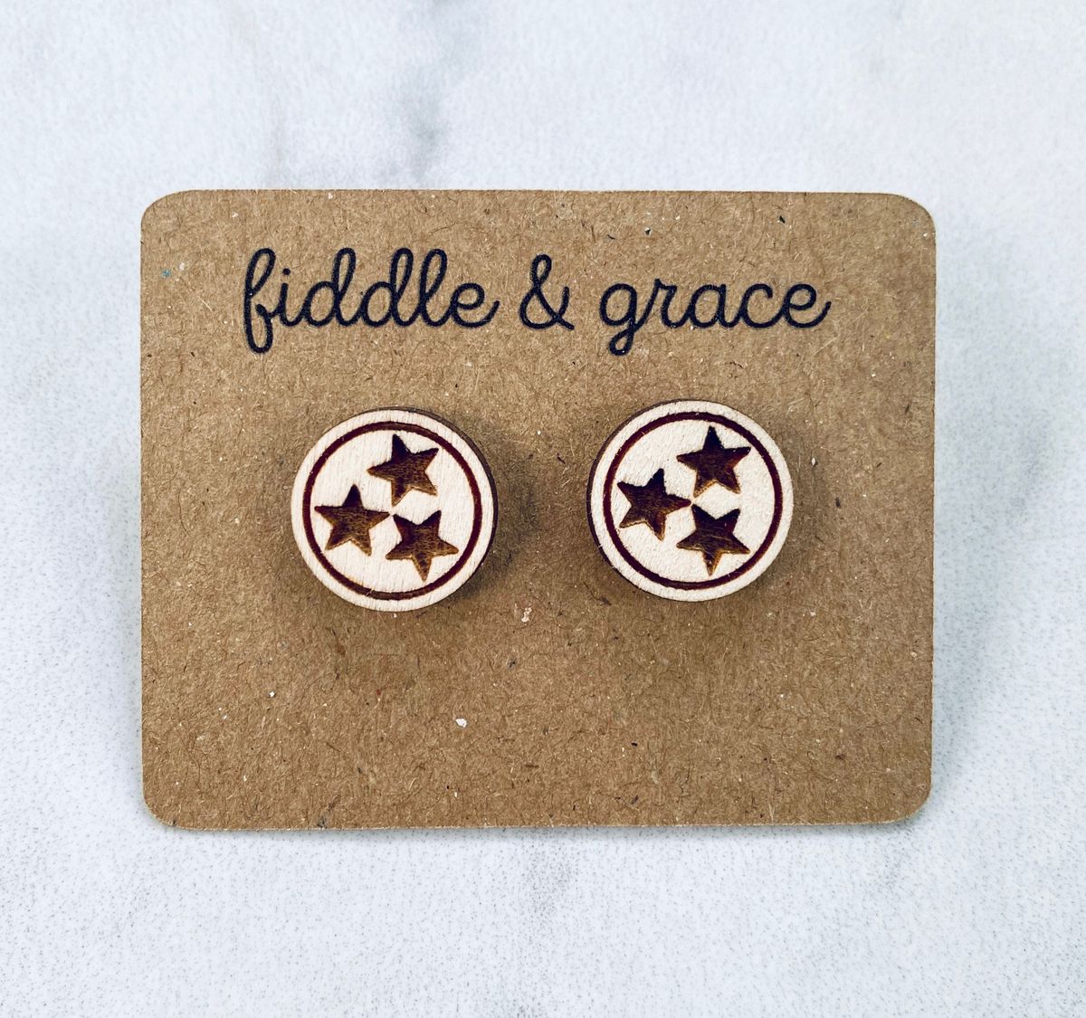 Tennessee Tri-Star Wood Earring
