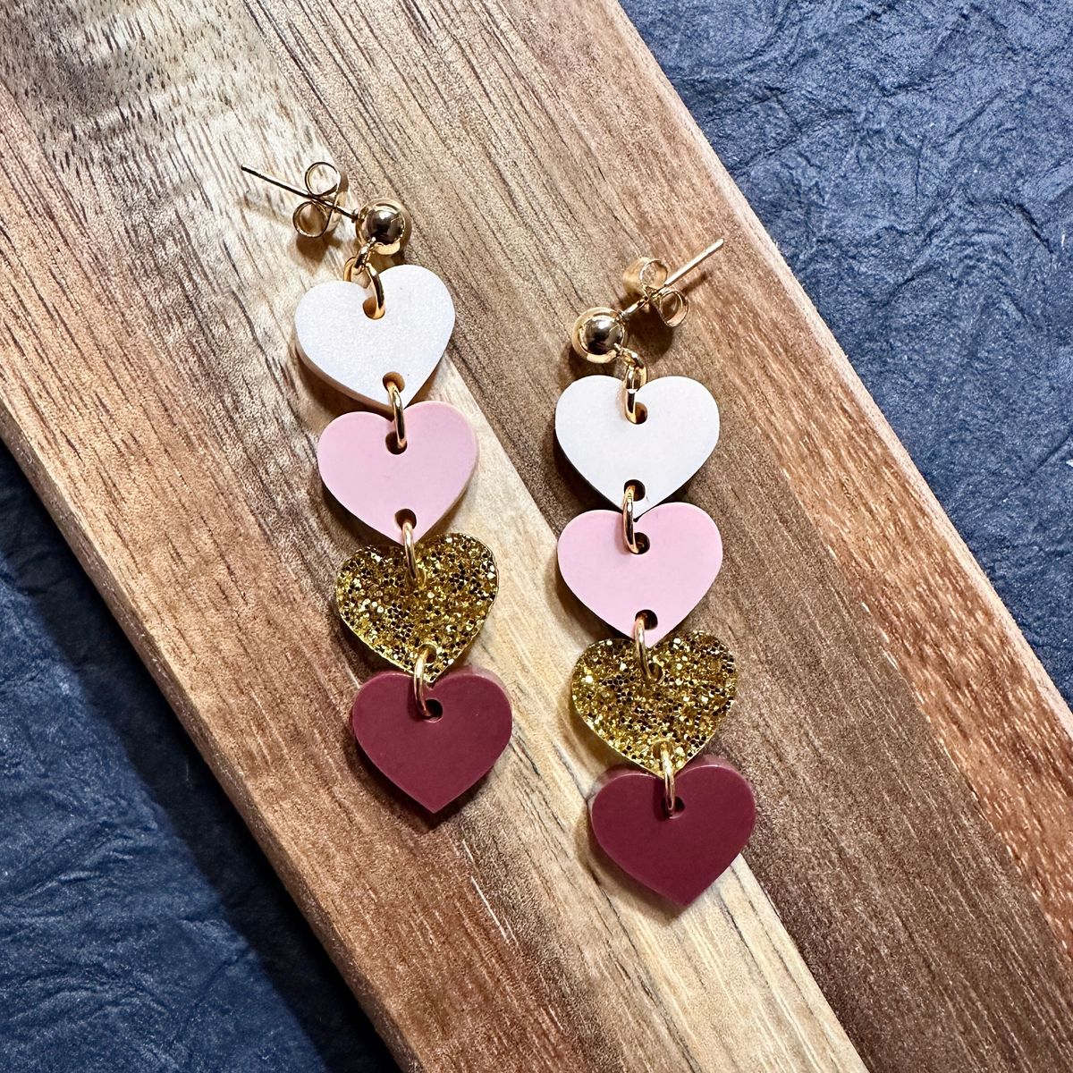 Colorful Acrylic Valentine's Day Earrings view 2