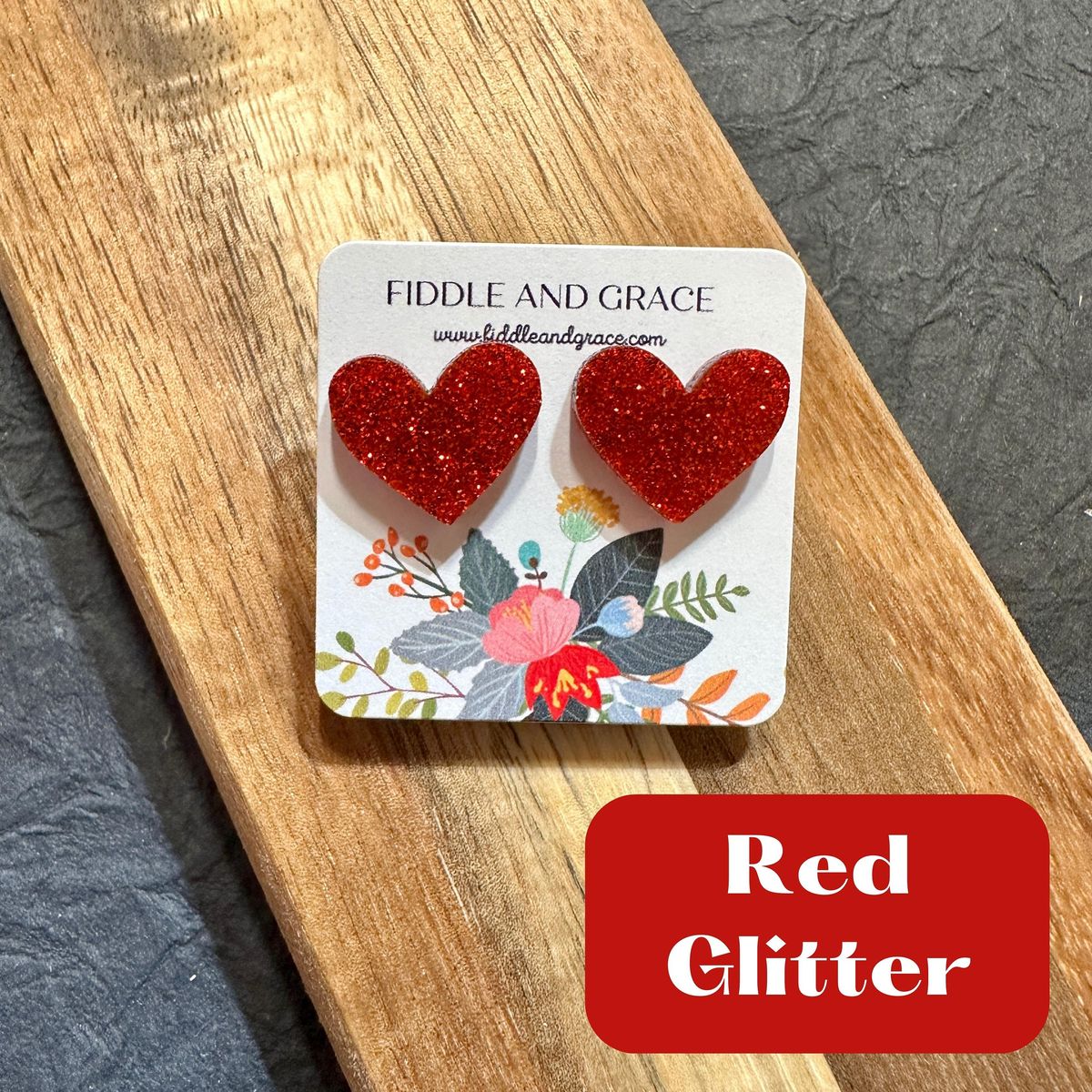 Multi-Color Ombre Heart Dangle Valentines Day Earrings view 5