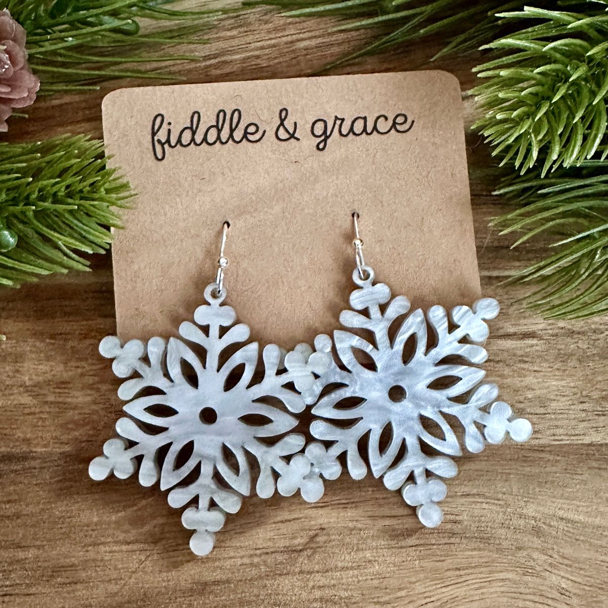 Snowflake Crystal Acrylic Earrings
