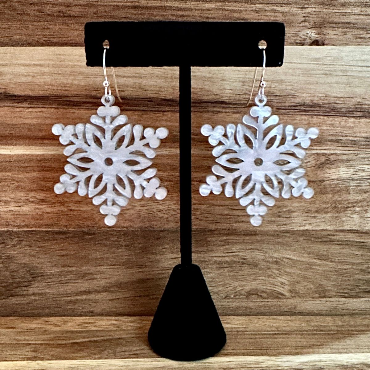Snowflake Crystal Acrylic Earrings view 2