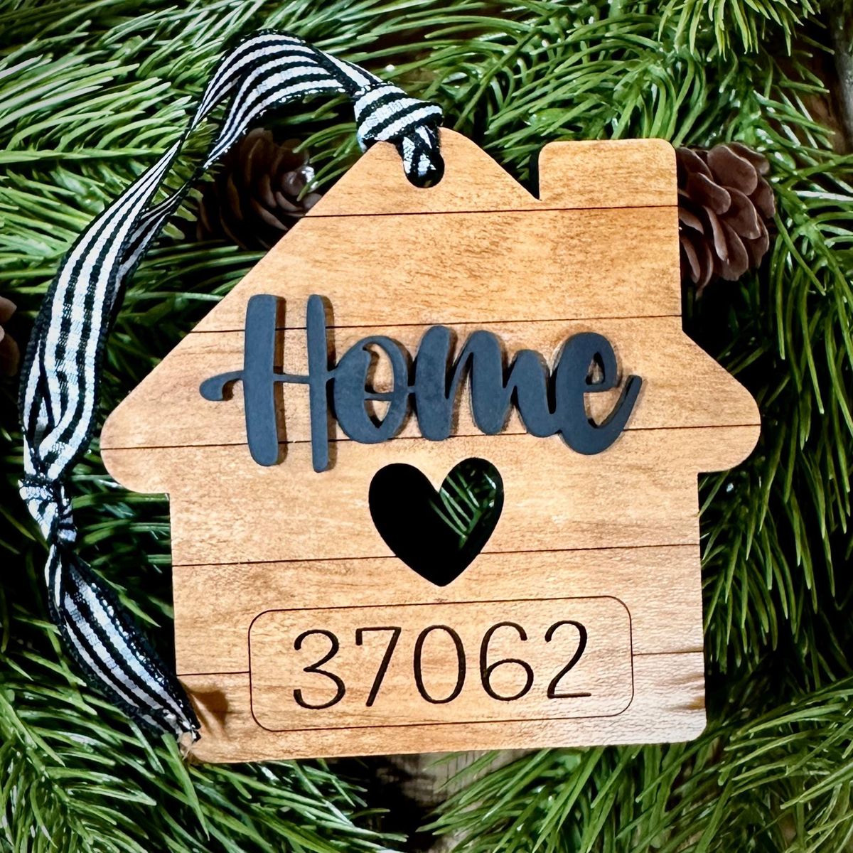 Custom Zip Code Wood Ornament