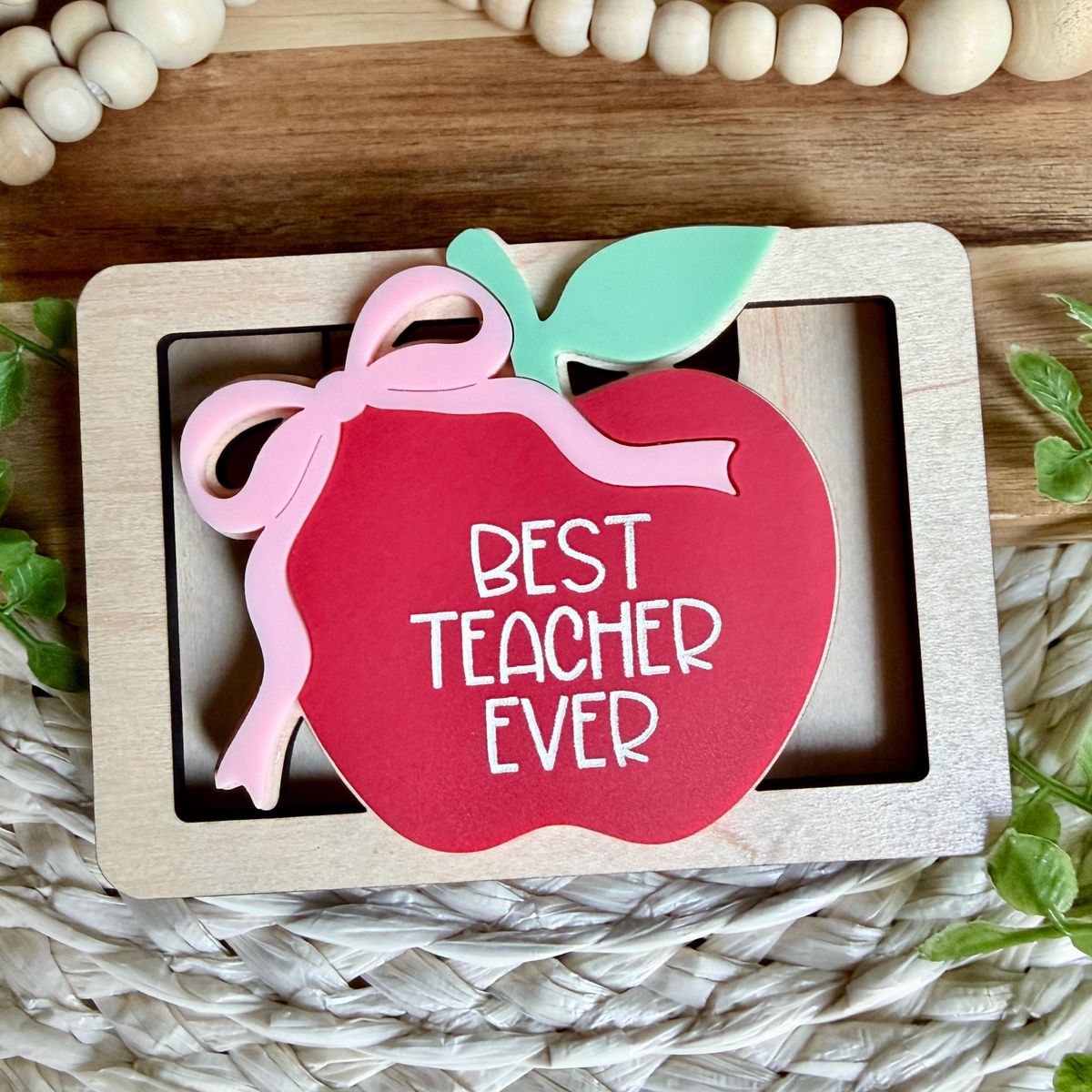 Teacher Gift Card Holder Apple Best Teacher Ever