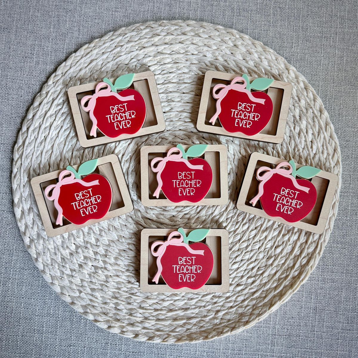Teacher Gift Card Holder Apple Best Teacher Ever view 2