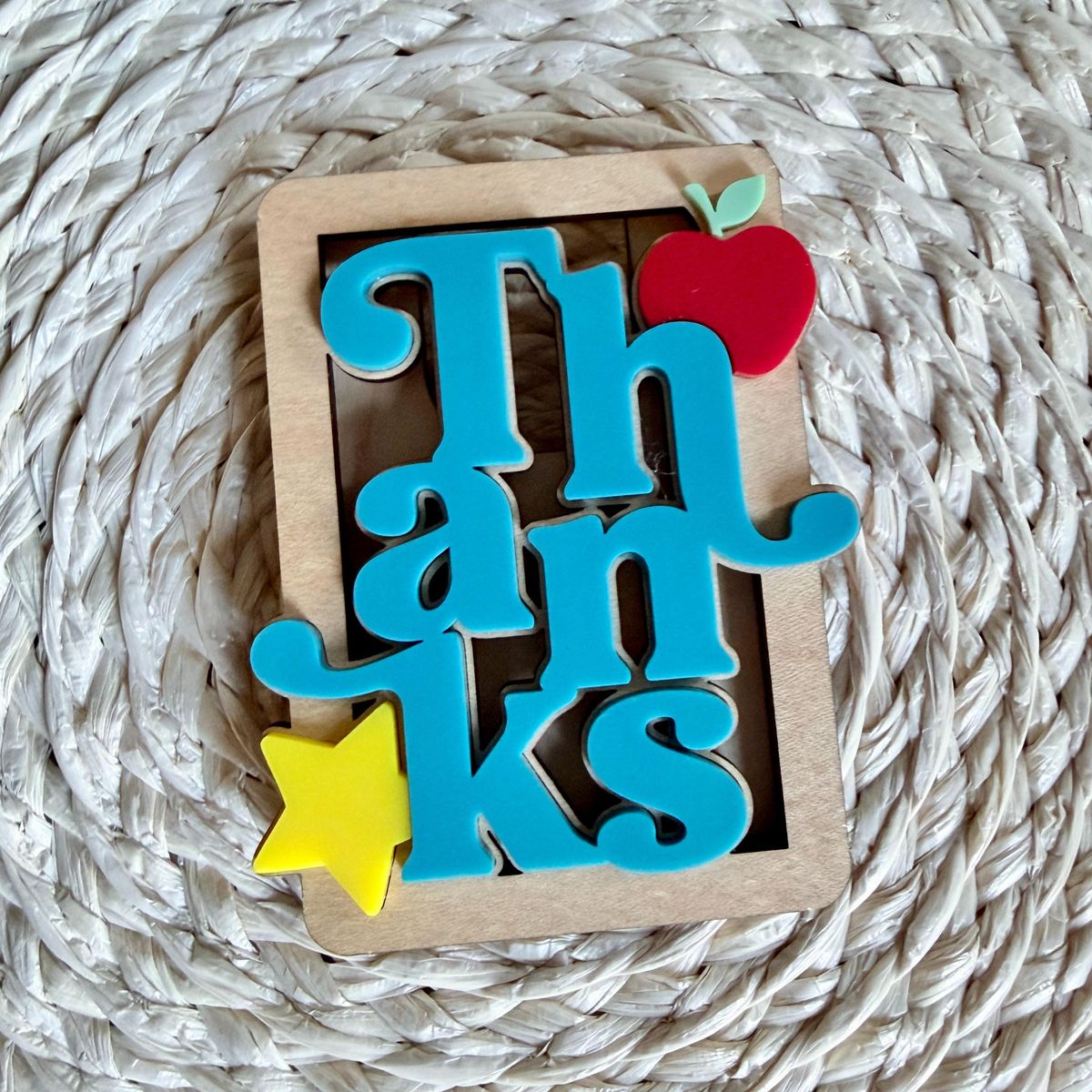 Blue Apple Teacher Gift Card Holder view 2