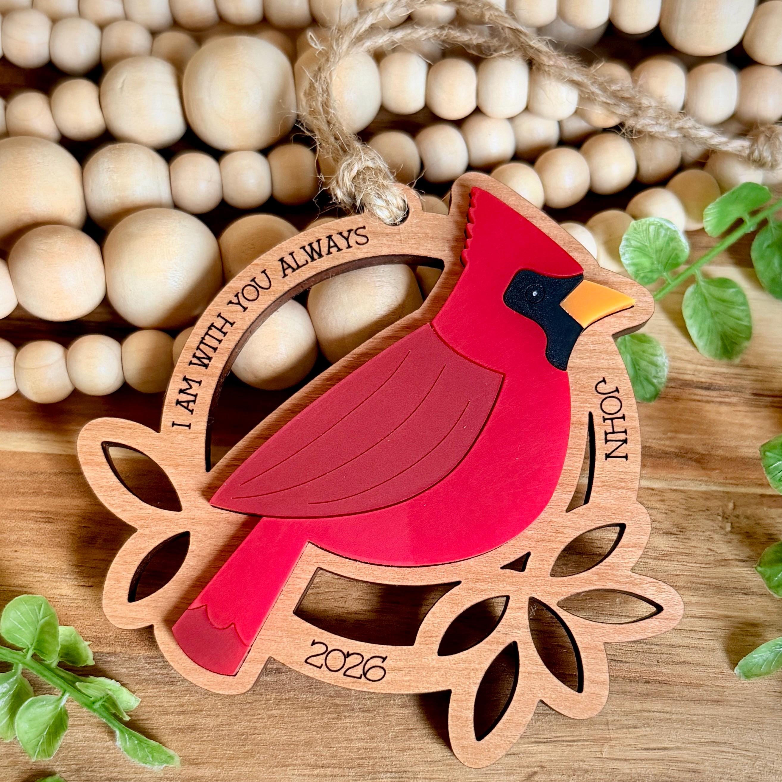 Personalized Cardinal Memorial Ornament Remembrance Gift for Loss of Loved One