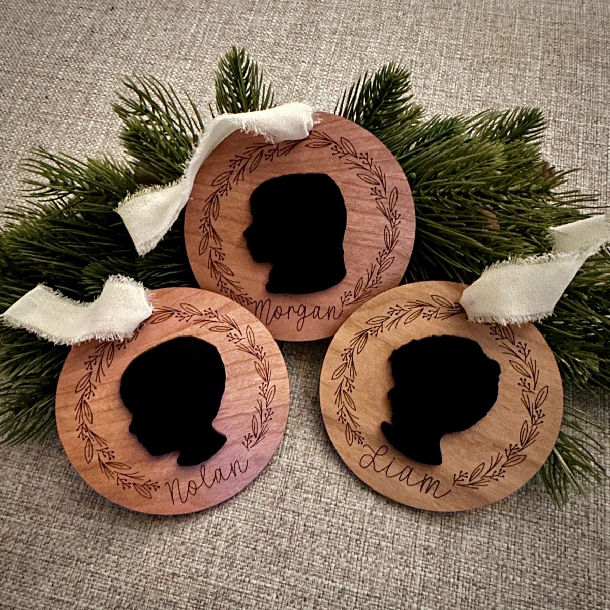 Wood & Acrylic Silhouette Christmas Ornament view 2