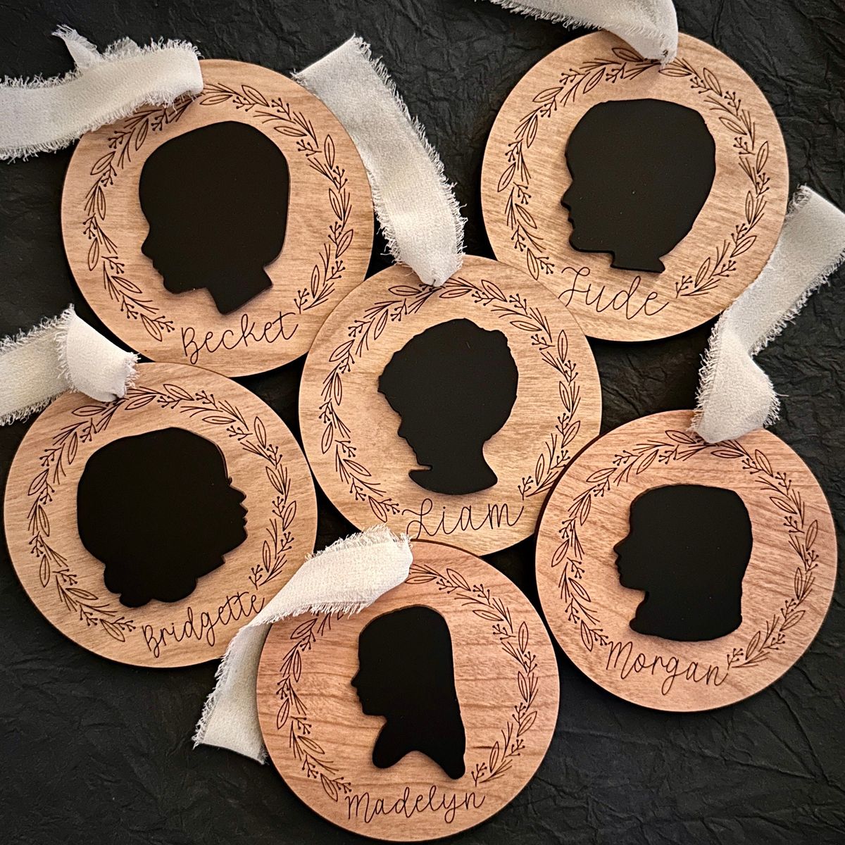 Wood & Acrylic Silhouette Christmas Ornament view 3