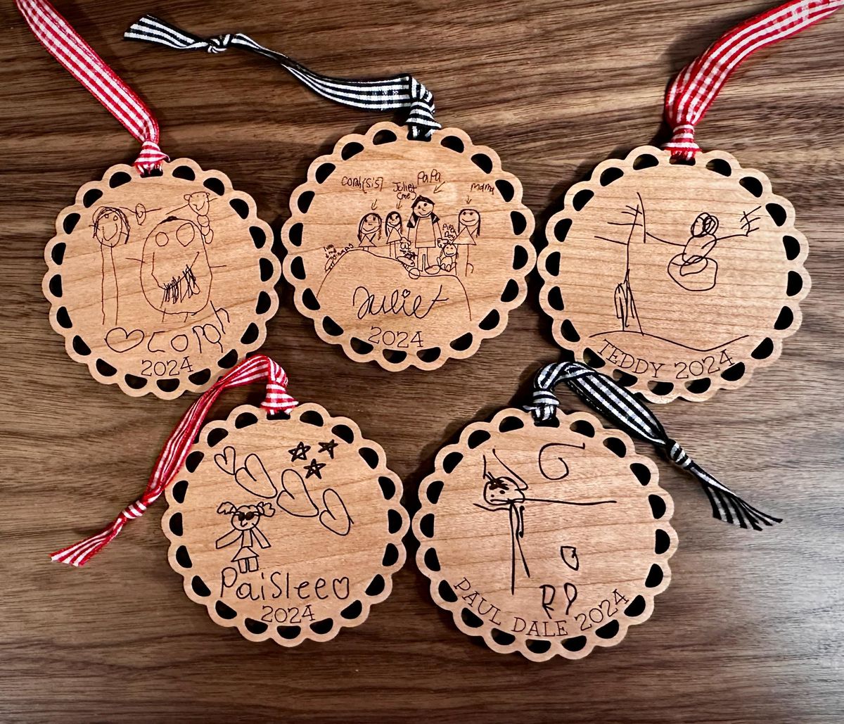 Child's Drawing Keepsake Christmas Ornament view 3