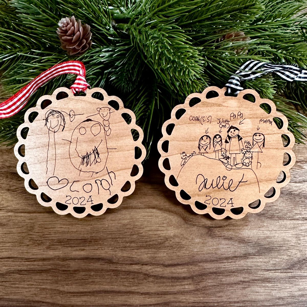 Child's Drawing Keepsake Christmas Ornament view 5