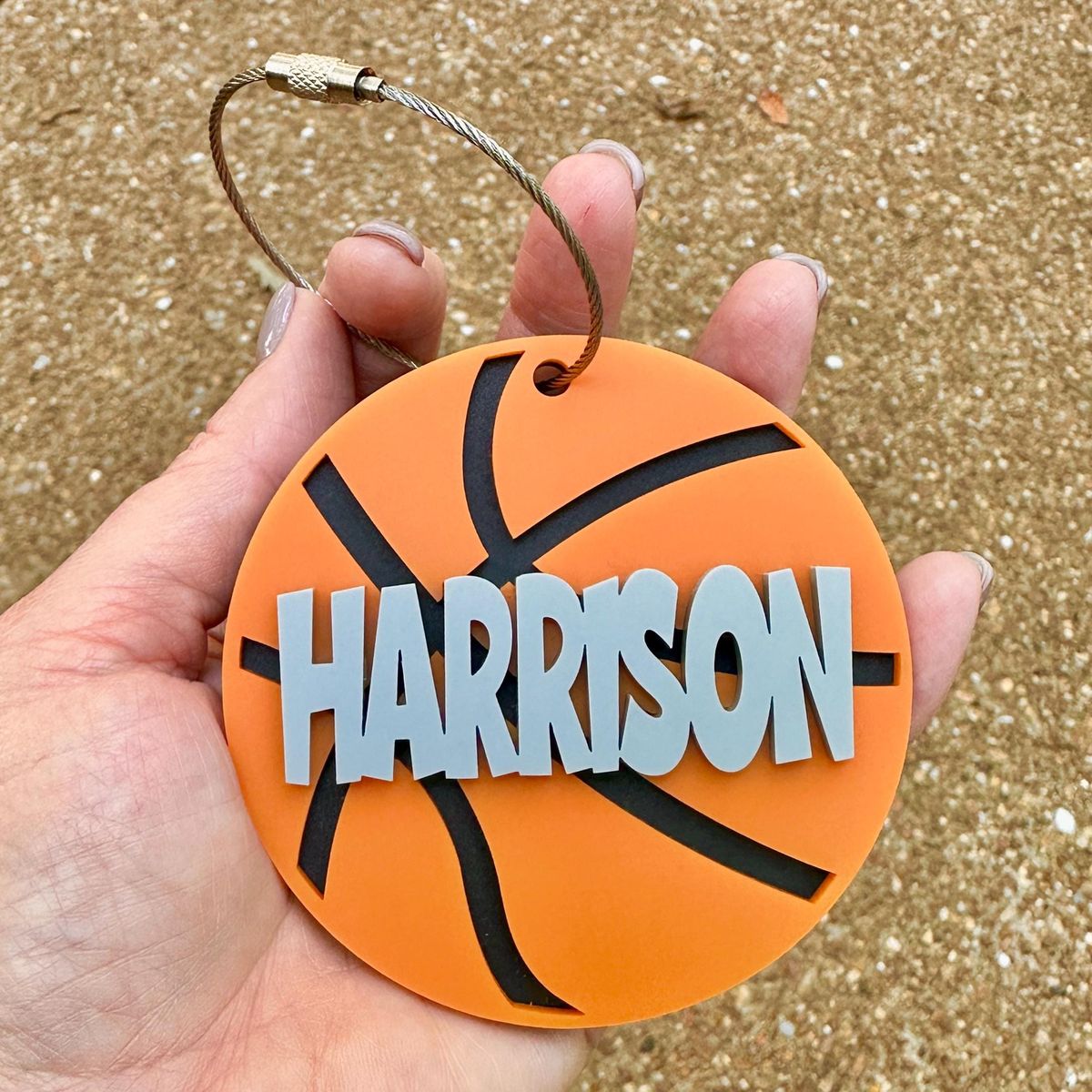 Basketball Personalized Backpack Name Tag